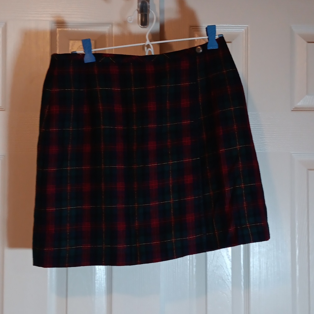 Eddie Bauer Wool Plaid Wrap Skirt - 10P